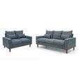 Grey Linen 3-Seater and 2-Seater Fabric Sofa Set with Pocket Spring Cushions and Solid Wood Legs