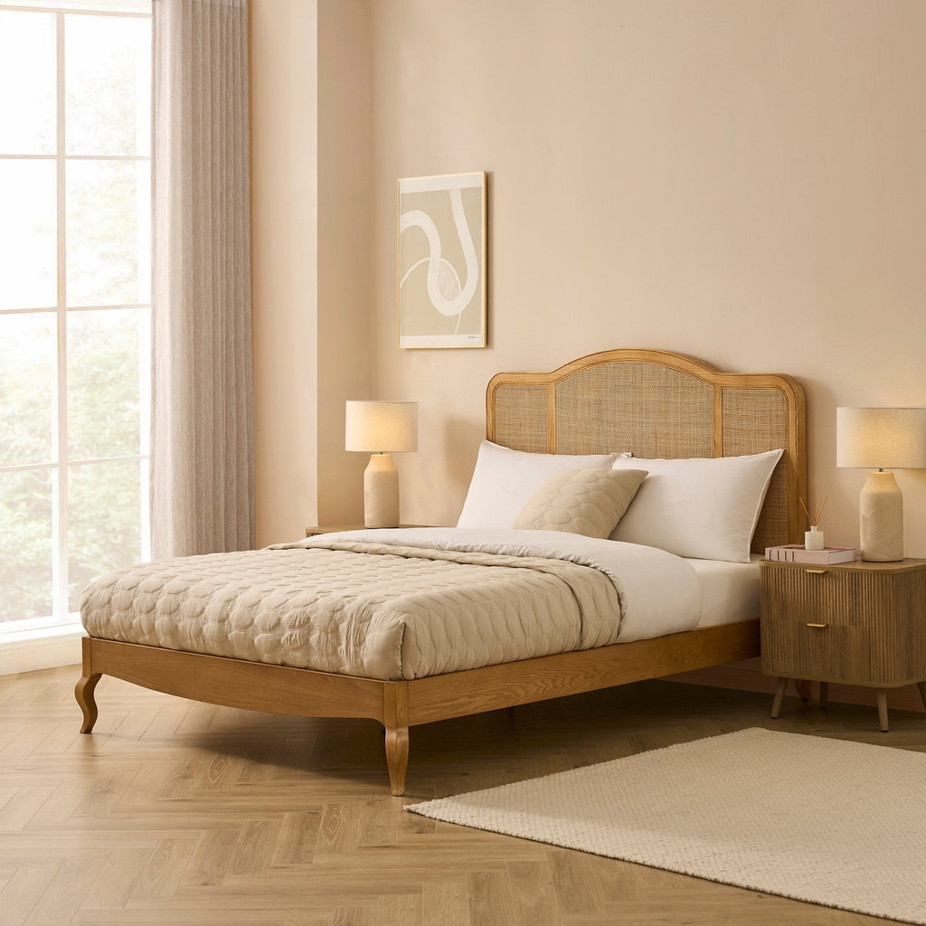 Annecy Rattan Bed Frame - Natural - DUSK